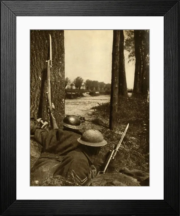 Framed Print : British troops on the front line, France, First World War, 1914-1918, (1933). Creator: Unknown Framed Print : British troops on the front line, France, First World War, 1914-1918, (1933). Creator: Unknown
