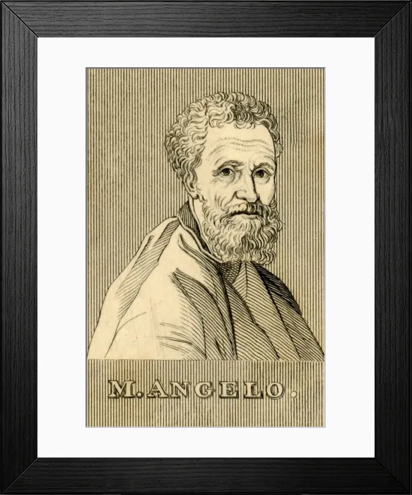 Framed Print : M. Angelo, (1475-1564), 1830. Creator: Unknown Framed Print : M. Angelo, (1475-1564), 1830. Creator: Unknown