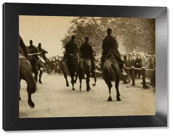 Mounted police baton-charging marchers, Means Test protests, Hyde Park, London, 1932, (1933)