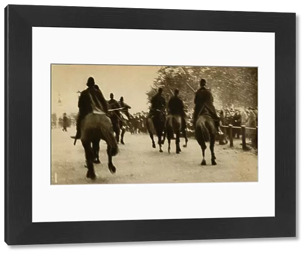 Mounted police baton-charging marchers, Means Test protests, Hyde Park, London, 1932, (1933)