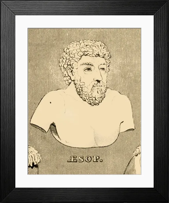Framed Print : Aesop, (c620-564 BC), 1830. Creator: Unknown Framed Print : Aesop, (c620-564 BC), 1830. Creator: Unknown