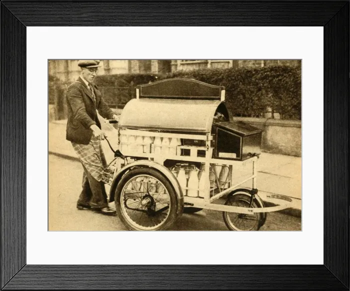 Framed Print : Milk pram, 1933. Creator: Unknown Framed Print : Milk pram, 1933. Creator: Unknown