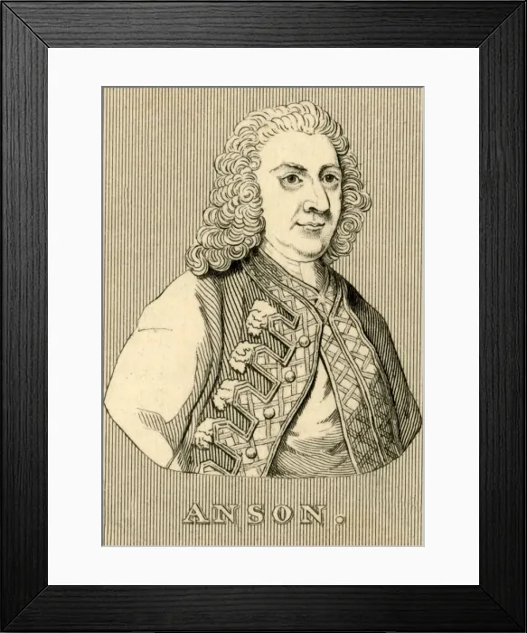 Framed Print : Anson, (1697-1762), 1830. Creator: Unknown Framed Print : Anson, (1697-1762), 1830. Creator: Unknown