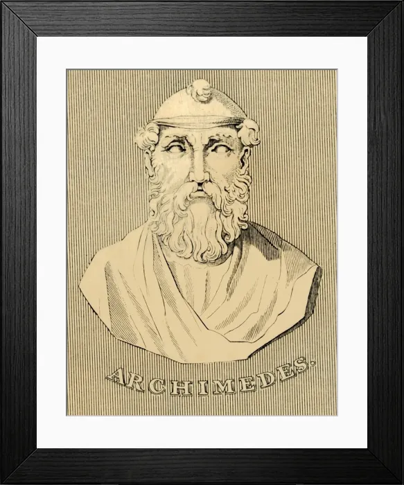 Framed Print : Archimedes, (c287-212 BC), 1830. Creator: Unknown Framed Print : Archimedes, (c287-212 BC), 1830. Creator: Unknown