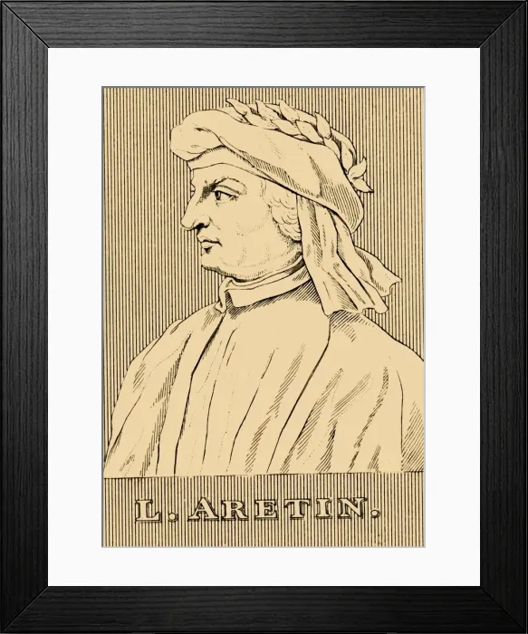 Framed Print : L. Aretin, (1370-1444), 1830. Creator: Unknown Framed Print : L. Aretin, (1370-1444), 1830. Creator: Unknown