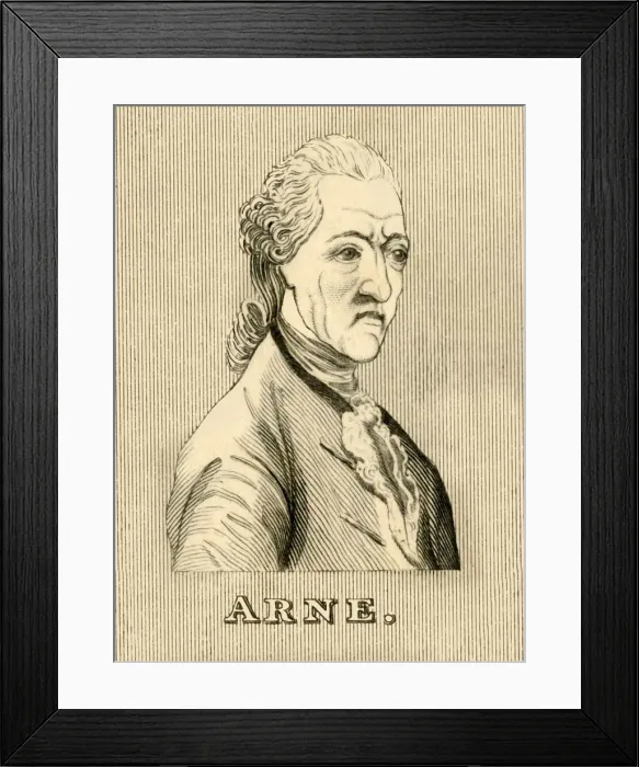 Framed Print : Arne, (1710-1778), 1830. Creator: Unknown Framed Print : Arne, (1710-1778), 1830. Creator: Unknown