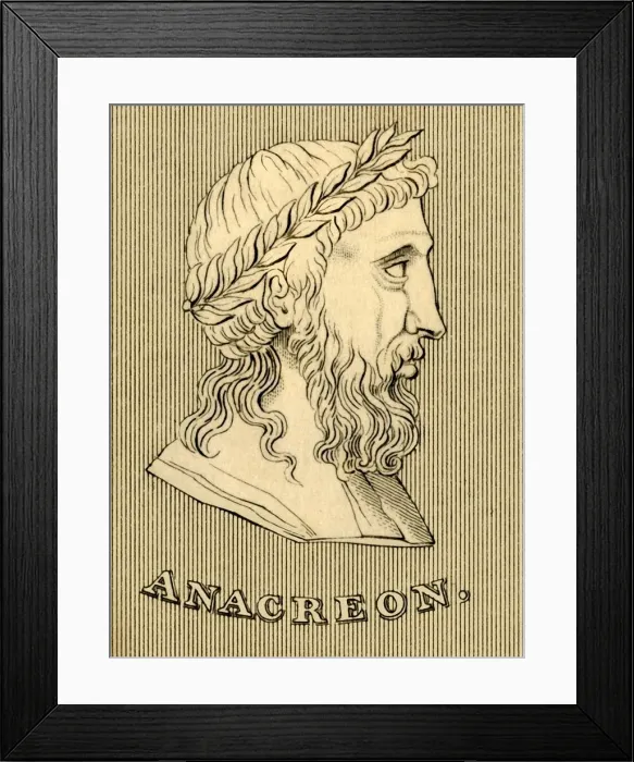 Framed Print : Anacreon, (c582-485 BC), 1830. Creator: Unknown Framed Print : Anacreon, (c582-485 BC), 1830. Creator: Unknown