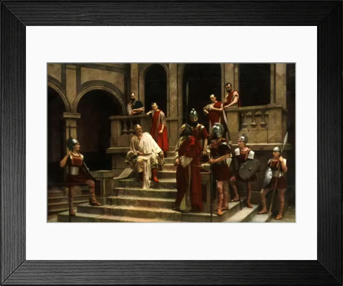 Framed Print : Jesus before Pilate, 1922. Creator: Henry Traut Framed Print : Jesus before Pilate, 1922. Creator: Henry Traut