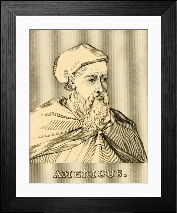 Framed Print : Americus, (1454-1512), 1830. Creator: Unknown Framed Print : Americus, (1454-1512), 1830. Creator: Unknown