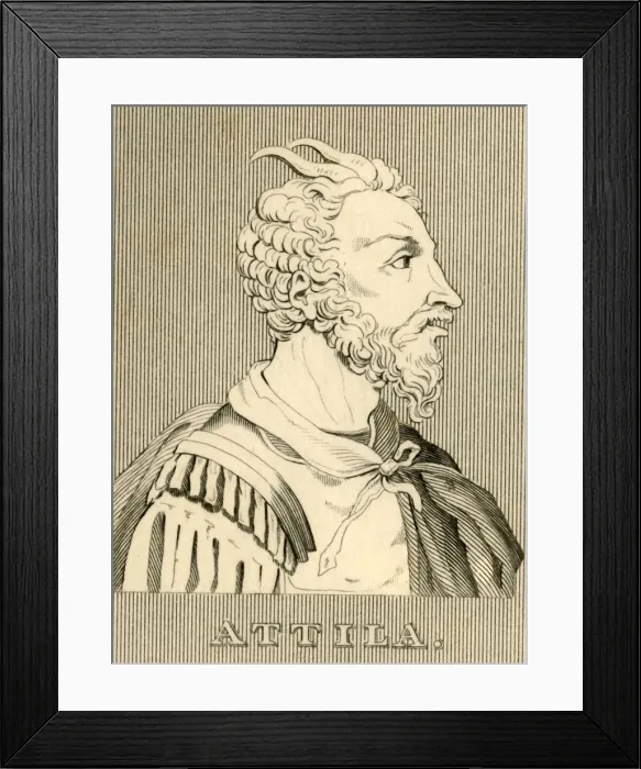 Framed Print : Attila, (c406-453), 1830. Creator: Unknown Framed Print : Attila, (c406-453), 1830. Creator: Unknown