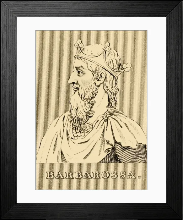 Framed Print : Barbarossa, (1122- 1190), 1830. Creator: Unknown Framed Print : Barbarossa, (1122- 1190), 1830. Creator: Unknown