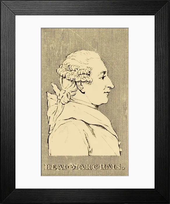 Framed Print : Beau Marchais, (1732-1799), 1830. Creator: Unknown Framed Print : Beau Marchais, (1732-1799), 1830. Creator: Unknown