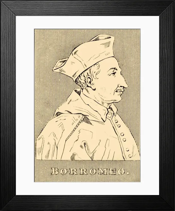 Framed Print : Borromeo, (1538-1584), 1830. Creator: Unknown Framed Print : Borromeo, (1538-1584), 1830. Creator: Unknown
