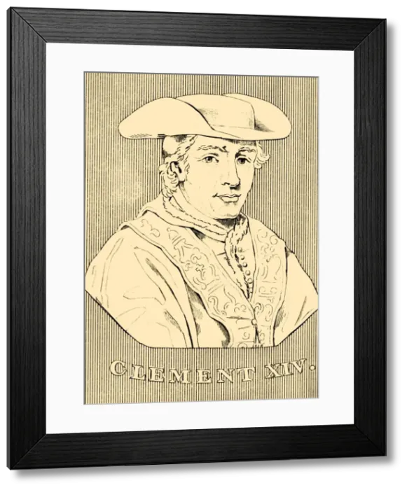 Framed Print : Clement XIV, (1705-1774, 1830. Creator: Unknown Framed Print : Clement XIV, (1705-1774, 1830. Creator: Unknown