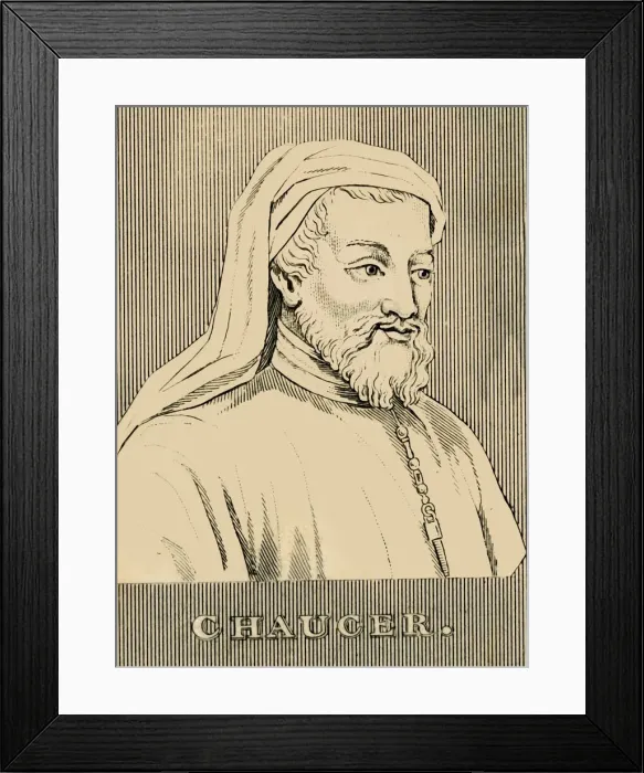 Framed Print : Chaucer, (1343-1400), 1830. Creator: Unknown Framed Print : Chaucer, (1343-1400), 1830. Creator: Unknown