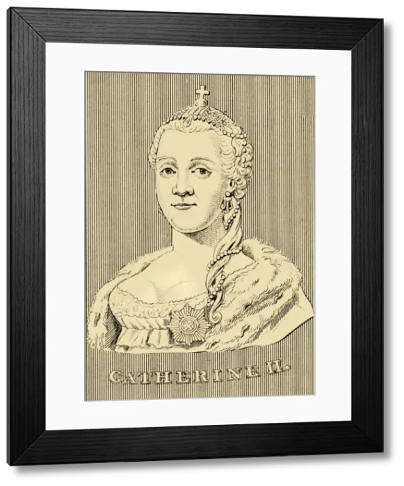 Framed Print : Catherine II, (1729-1796), 1830. Creator: Unknown Framed Print : Catherine II, (1729-1796), 1830. Creator: Unknown