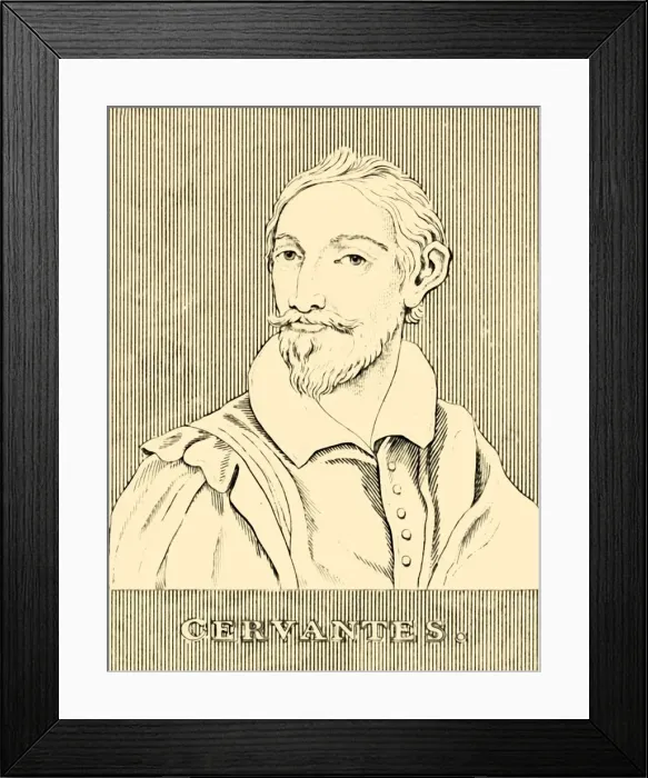 Framed Print : Cervantes, (1547-1616), 1830. Creator: Unknown Framed Print : Cervantes, (1547-1616), 1830. Creator: Unknown