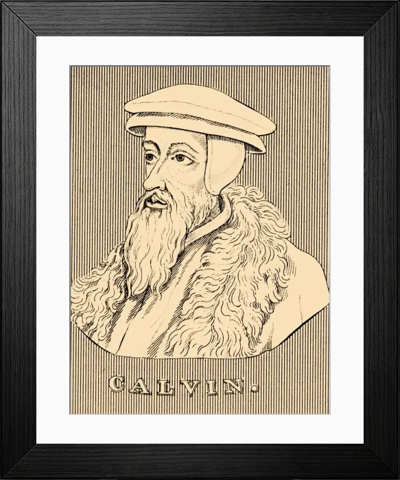Framed Print : Calvin, (1509-1564), 1830. Creator: Unknown Framed Print : Calvin, (1509-1564), 1830. Creator: Unknown