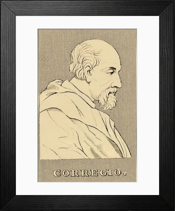 Framed Print : Corregio, (1489-1534), 1830. Creator: Unknown Framed Print : Corregio, (1489-1534), 1830. Creator: Unknown