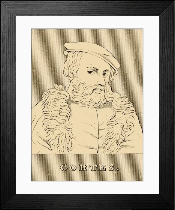 Framed Print : Cortes, (1485-1547), 1830. Creator: Unknown Framed Print : Cortes, (1485-1547), 1830. Creator: Unknown