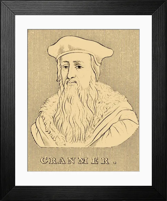 Framed Print : Cranmer, (1489-1556), 1830. Creator: Unknown Framed Print : Cranmer, (1489-1556), 1830. Creator: Unknown