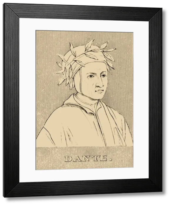 Framed Print : Dante, (c1265-1321), 1830. Creator: Unknown Framed Print : Dante, (c1265-1321), 1830. Creator: Unknown