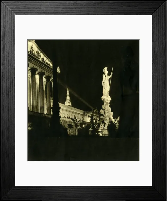 Framed Print : The Austrian Parliament Building by night, Vienna, Austria, c1935. Creator: Unknown Framed Print : The Austrian Parliament Building by night, Vienna, Austria, c1935. Creator: Unknown