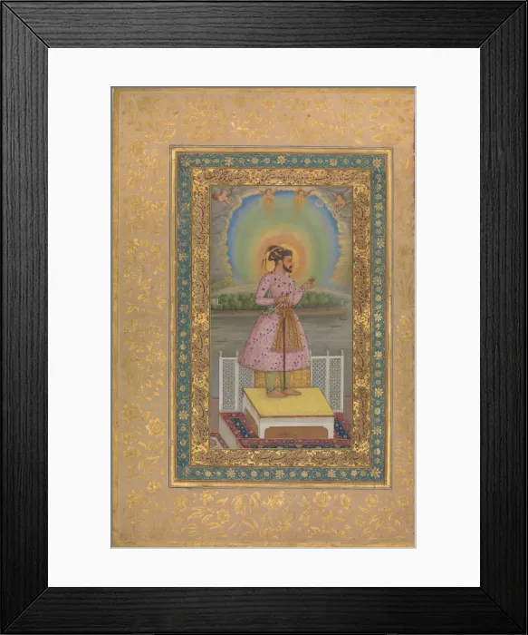 Framed Print : Shah Jahan on a Terrace, 1627. Creator: Anonymous Framed Print : Shah Jahan on a Terrace, 1627. Creator: Anonymous