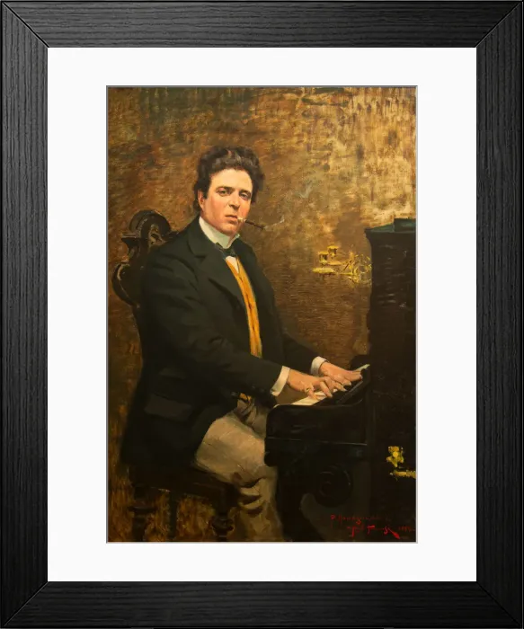 Framed Print : Portrait of the Composer Pietro Mascagni (1863-1945), 1899. Creator: Tommasi, Angiolo (1858-1923) Framed Print : Portrait of the Composer Pietro Mascagni (1863-1945), 1899. Creator: Tommasi, Angiolo (1858-1923)