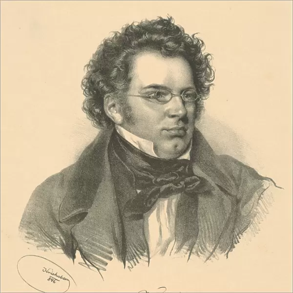 Portrait of Franz Schubert (1797-1828), 1846. Creator: Kriehuber, Josef (1800-1876)