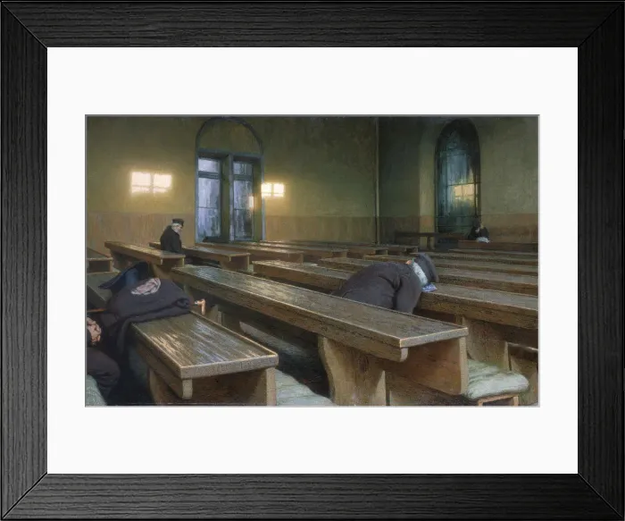 Framed Print : Feast Day at the Hospice Trivulzio in Milan, 1892. Creator: Morbelli, Angelo (1853-1919) Framed Print : Feast Day at the Hospice Trivulzio in Milan, 1892. Creator: Morbelli, Angelo (1853-1919)