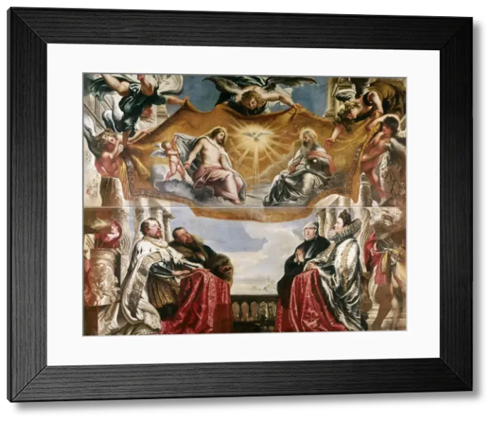 Framed Print : The Gonzaga Family in Adoration of the Holy Trinity, 1604-1605. Creator: Rubens, Pieter Paul Framed Print : The Gonzaga Family in Adoration of the Holy Trinity, 1604-1605. Creator: Rubens, Pieter Paul