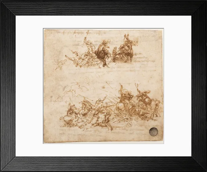Framed Print : Study for the Battle of Anghiari, ca 1503-1504. Creator: Leonardo da Vinci (1452-1519) Framed Print : Study for the Battle of Anghiari, ca 1503-1504. Creator: Leonardo da Vinci (1452-1519)