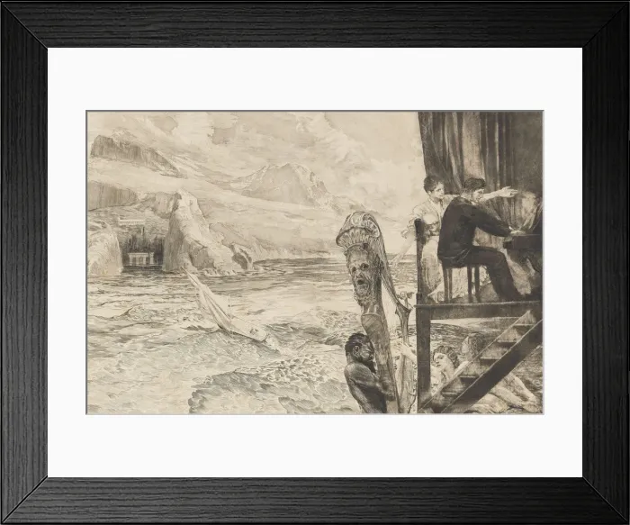 Framed Print : Opus XII, Brahms Phantasy, 1894. Creator: Klinger, Max (1857-1920) Framed Print : Opus XII, Brahms Phantasy, 1894. Creator: Klinger, Max (1857-1920)