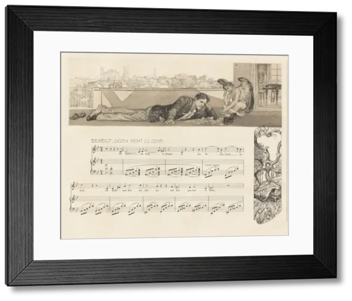 Framed Print : Opus XII, Brahms Phantasy, 1894. Creator: Klinger, Max (1857-1920) Framed Print : Opus XII, Brahms Phantasy, 1894. Creator: Klinger, Max (1857-1920)
