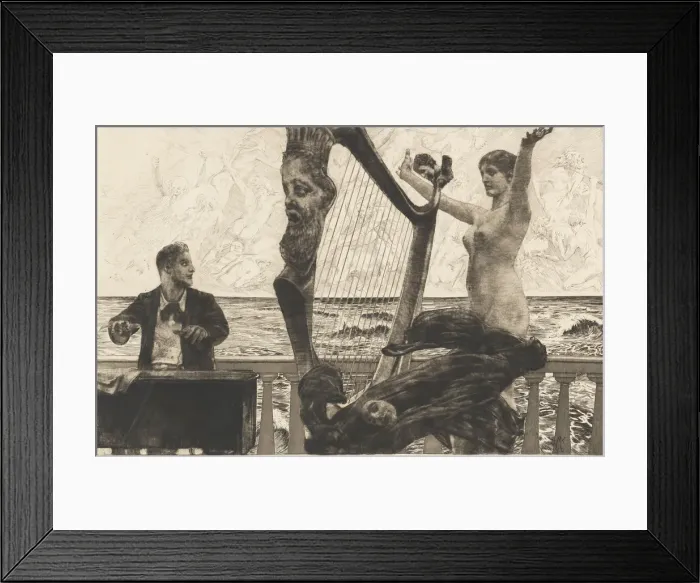 Framed Print : Opus XII, Brahms Phantasy, 1894. Creator: Klinger, Max (1857-1920) Framed Print : Opus XII, Brahms Phantasy, 1894. Creator: Klinger, Max (1857-1920)