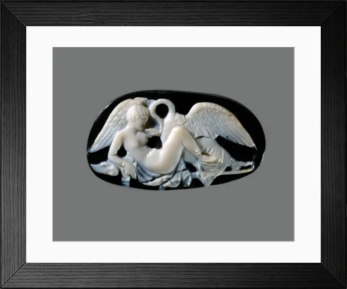 Framed Print : Leda and the Swan (Cameo), 3rd cen. AD. Creator: Classical Antiquities Framed Print : Leda and the Swan (Cameo), 3rd cen. AD. Creator: Classical Antiquities