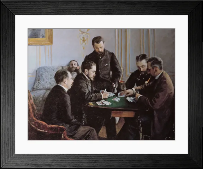 Framed Print : La Partie de besigue, ca 1881. Creator: Caillebotte, Gustave (1848-1894) Framed Print : La Partie de besigue, ca 1881. Creator: Caillebotte, Gustave (1848-1894)