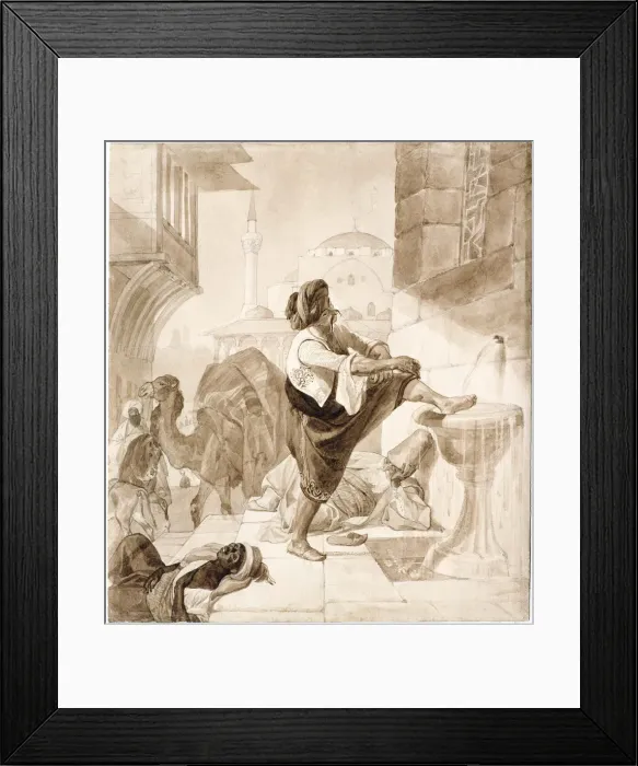 Framed Print : Midday in a caravanserai, 1835. Creator: Briullov, Karl Pavlovich (1799-1852) Framed Print : Midday in a caravanserai, 1835. Creator: Briullov, Karl Pavlovich (1799-1852)