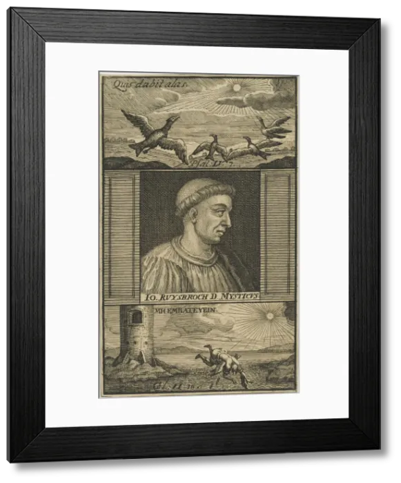Framed Print : Jan van Ruusbroec (1293-1381), 1711. Creator: Anonymous Framed Print : Jan van Ruusbroec (1293-1381), 1711. Creator: Anonymous