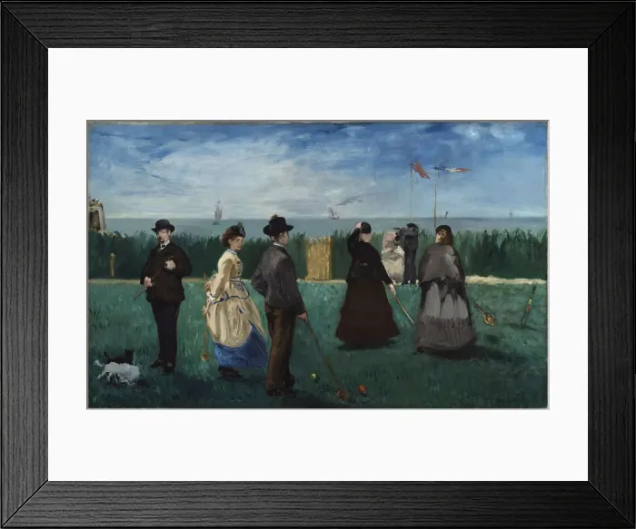 Framed Print : Croquet at Boulogne, c. 1871. Creator: Manet, Edouard (1832-1883) Framed Print : Croquet at Boulogne, c. 1871. Creator: Manet, Edouard (1832-1883)