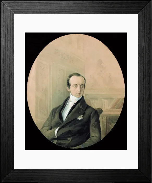 Framed Print : Portrait of Prince Vladimir Fyodorovich Odoyevsky (1803-1869), End 1840s. Creator: Petzold