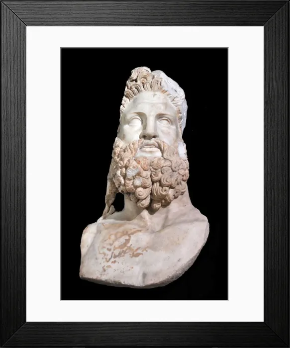 Framed Print : Bust of Jupiter, 1st century. Creator: Art of Ancient Rome, Classical sculpture Framed Print : Bust of Jupiter, 1st century. Creator: Art of Ancient Rome, Classical sculpture