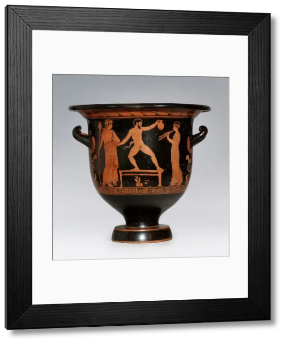 Framed Print : Satyr dancing (Apulian Krater), ca 420-410 BC. Creator: Sisyphus Painter (active c