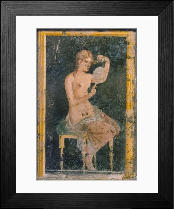 Framed Print : Woman with a Mirror, 1st H. 1st cen. AD. Creator: Roman-Pompeian wall painting Framed Print : Woman with a Mirror, 1st H. 1st cen. AD. Creator: Roman-Pompeian wall painting