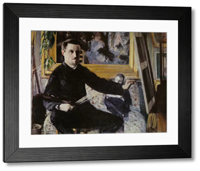 Framed Print : Self-Portrait with Easel, 1879-1880. Creator: Caillebotte, Gustave (1848-1894) Framed Print : Self-Portrait with Easel, 1879-1880. Creator: Caillebotte, Gustave (1848-1894)
