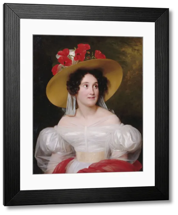 Framed Print : Portrait of Madame Arachequesne, 1831. Creator: Hersent, Louis (1777-1860) Framed Print : Portrait of Madame Arachequesne, 1831. Creator: Hersent, Louis (1777-1860)