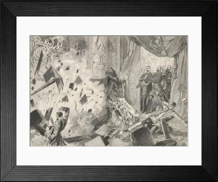 Framed Print : Emperor Alexander II after the explosion, evening of February 17, 1880. Creator: De Haenen Framed Print : Emperor Alexander II after the explosion, evening of February 17, 1880. Creator: De Haenen