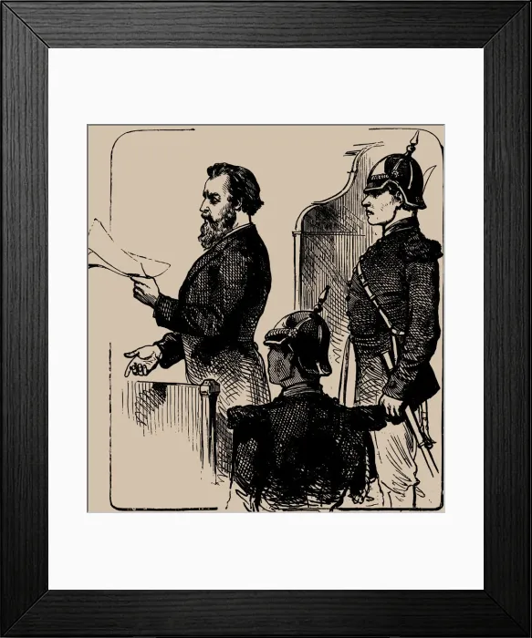 Framed Print : Andrei Zhelyabov before the Court, 1881. Creator: Anonymous Framed Print : Andrei Zhelyabov before the Court, 1881. Creator: Anonymous