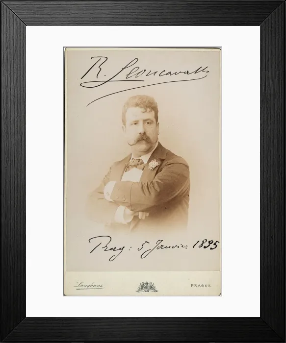 Framed Print : Ruggiero Leoncavallo (1858-1919), 1895. Creator: Photo studio Jan F. Langhans, Prague Framed Print : Ruggiero Leoncavallo (1858-1919), 1895. Creator: Photo studio Jan F. Langhans, Prague